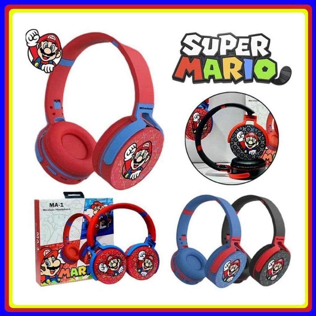 Fone De Ouvido  Bluetooth 5.0 Sem Fio Fone Super Mario HeadFone MA-1