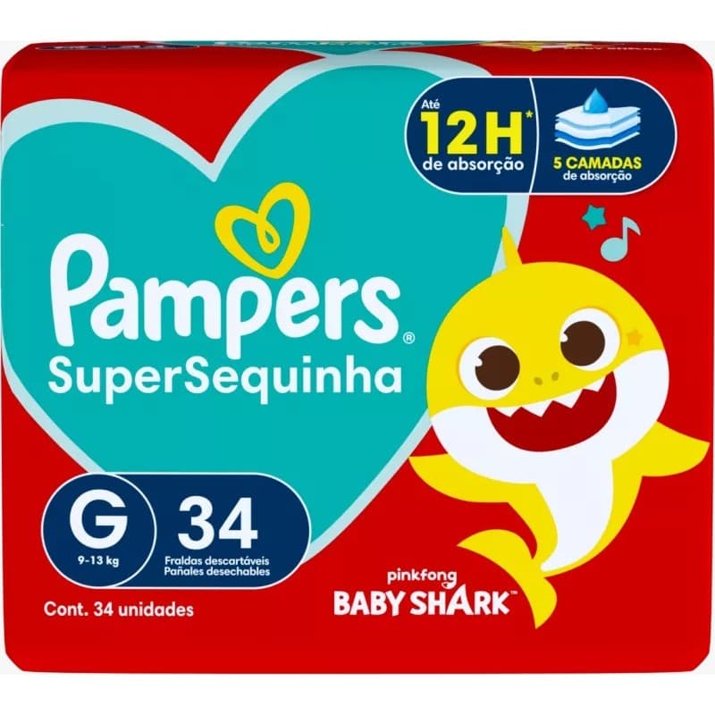 Fralda Pampers Supersequinha Tamanho G 34 Uindades