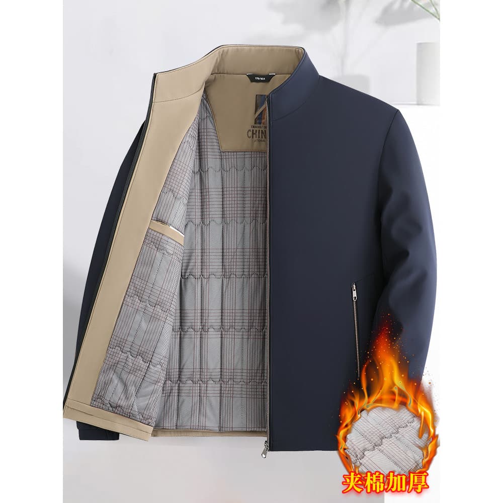 Pai usar jaqueta outono inverno acolchoado engrossado jaqueta quente de meia-idade jaqueta acolchoada masculina de meia-