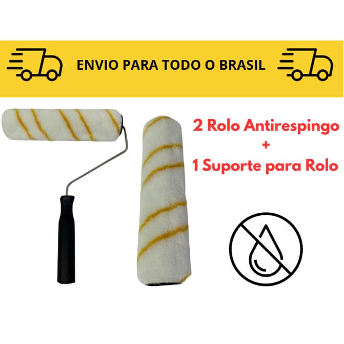 Kit Completo de Pintura / 2 Rolos de Pintura Anti Respingo com 1 suporte / Pintura / Kit de pintura