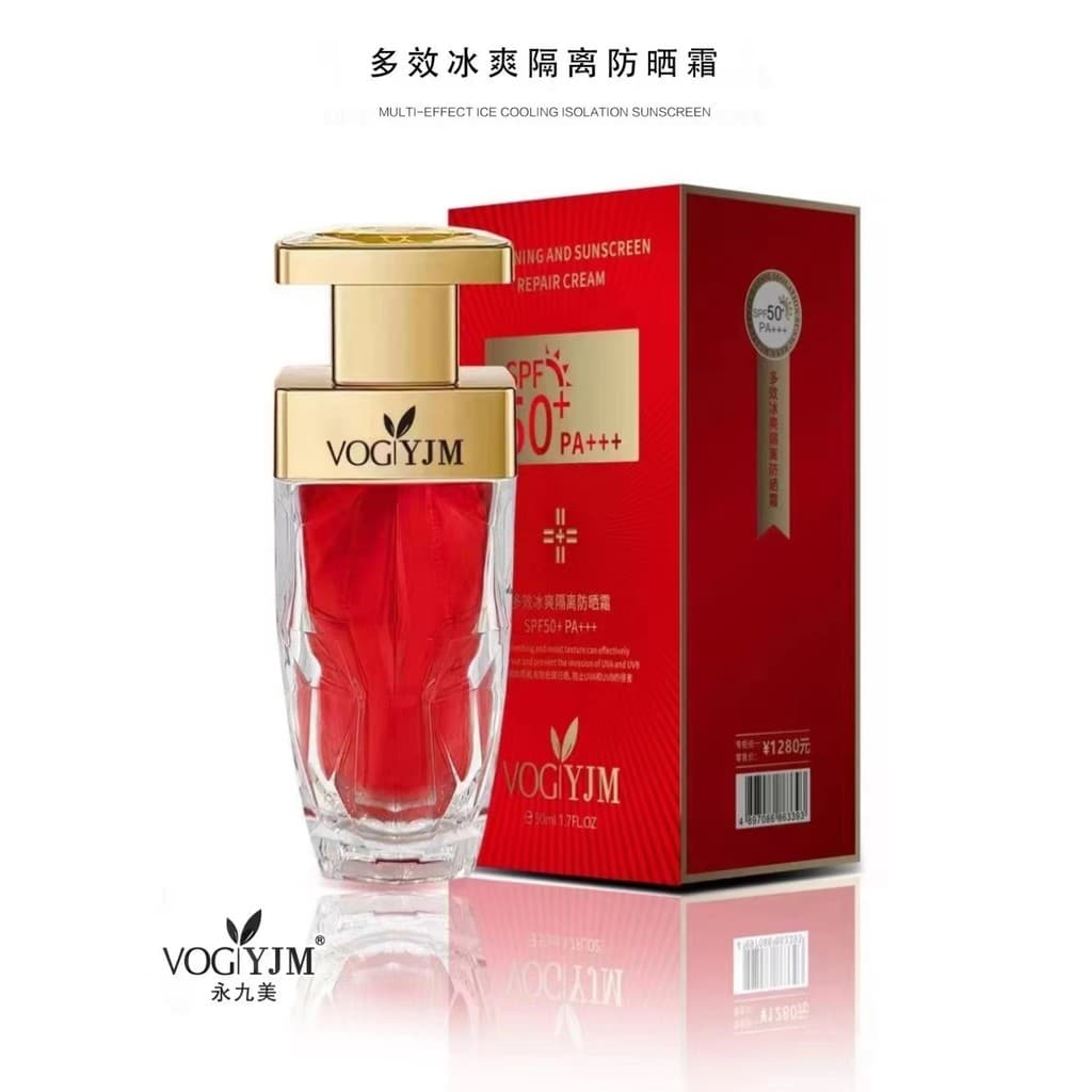 Yongjiumei Protetor Solar Multi-Efeito Isolamento Gelado Loção Protetor Solar Leve Respirável Hidratante Não Oleoso Prot