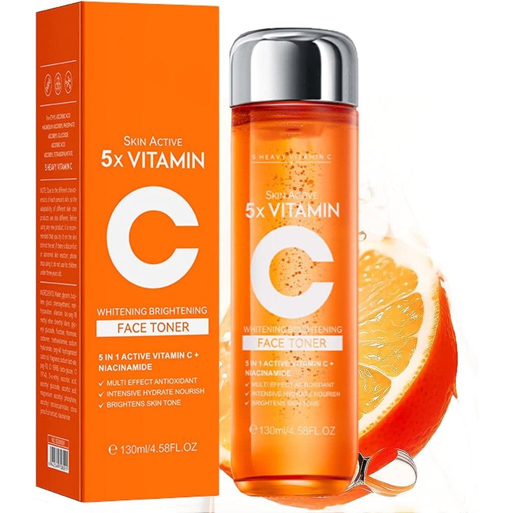 Tônico Facial 5X Vitamina C, Tônico Facial Coreano com Vitamina C, Tônico Facial 5 em 1 com Sérum de Vitamina C 130ml (1
