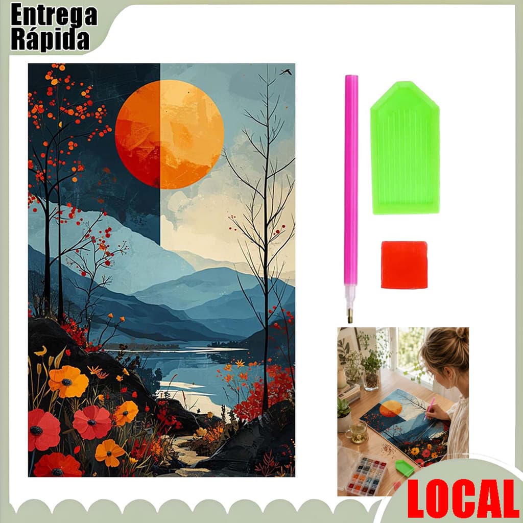 Diamante completo paisagem paisagem 5D pintura diamante DIY casa lazer descompressão artesanal diamante adesivo Material