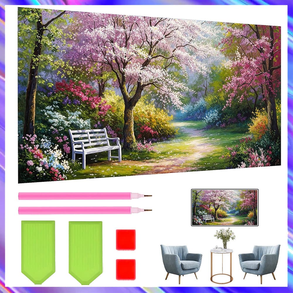 40 x 70 cm, Conjunto de 5D Trilho na floresta Diamante Arte Pintura DIY Diamante quadrados, pintura diamante 5D DIY