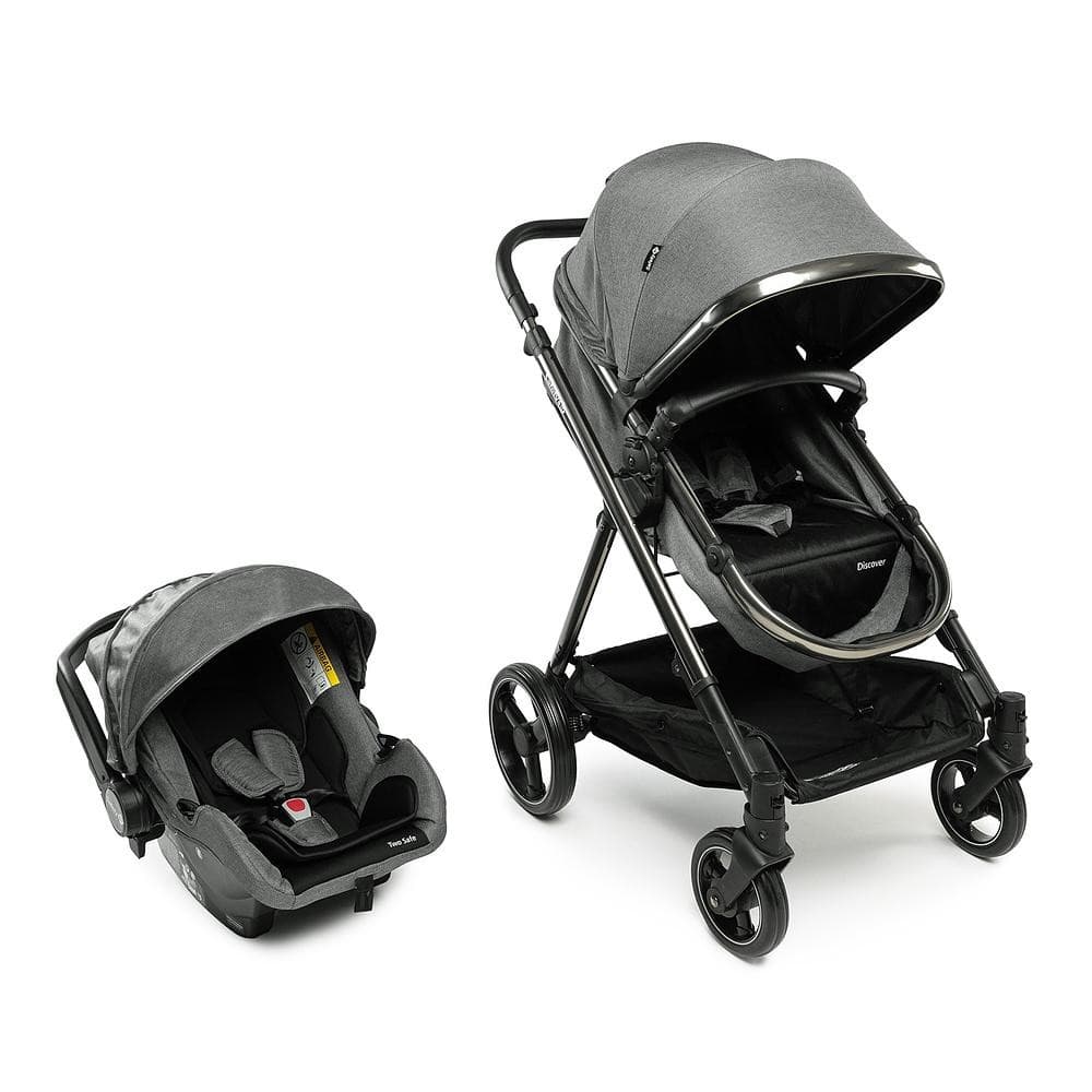 Carrinho Com Bebê Conforto Discover Safety 1st Travel System Duo 0-15kg Grey Chrome Moisés