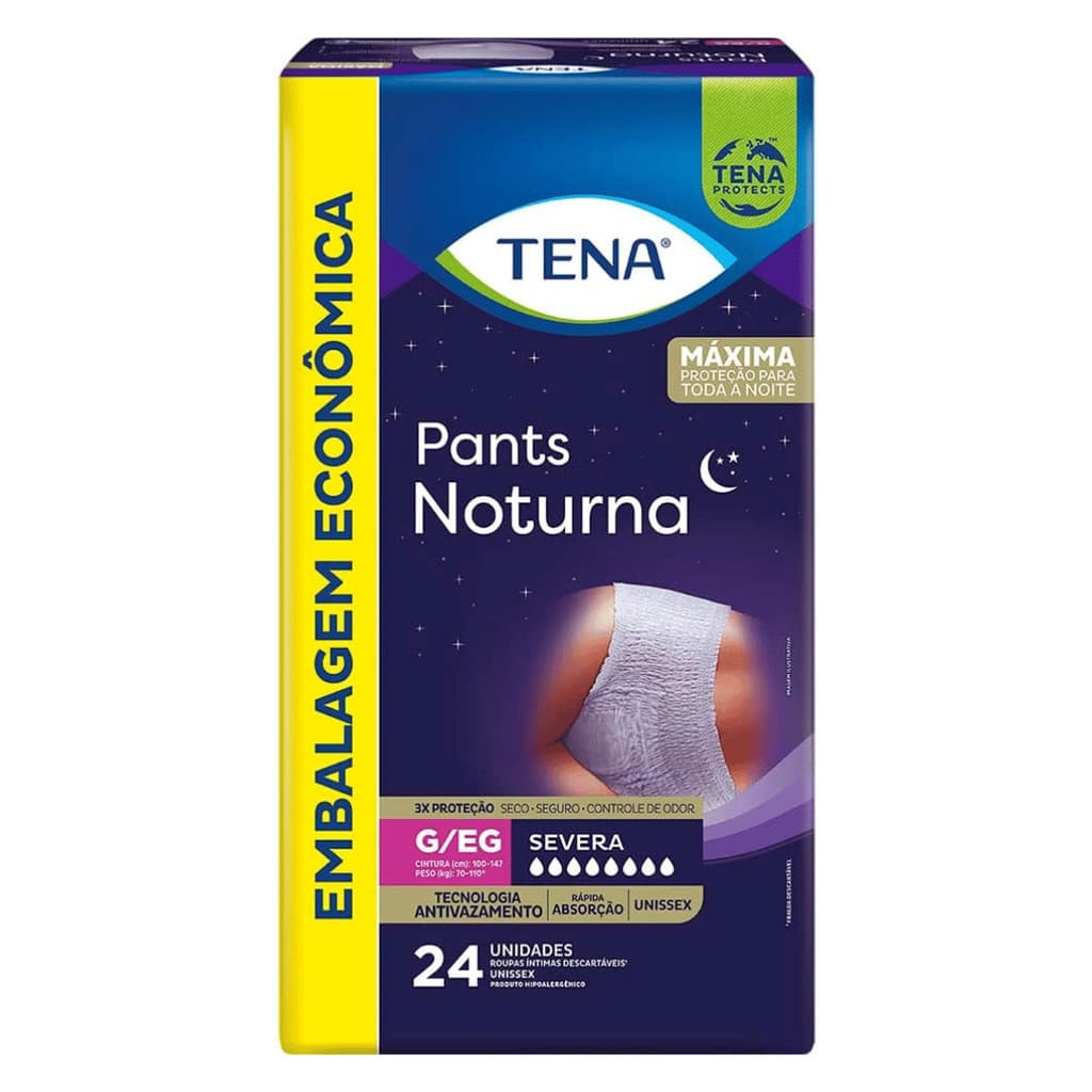 TENA PANTS NOTURNA ROUPA ÍNTIMA G/EG - 24 UNIDADES