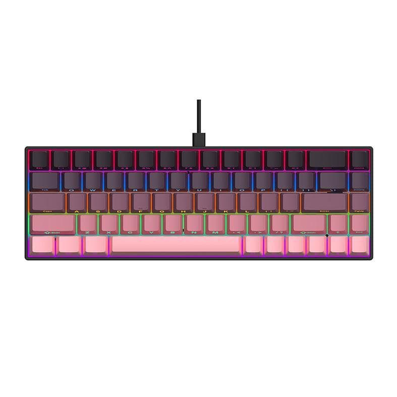 Teclado Mecanico Ajazz AK680, Rainbow, Switch Marrom, Gradiente Pink, AK680-GP