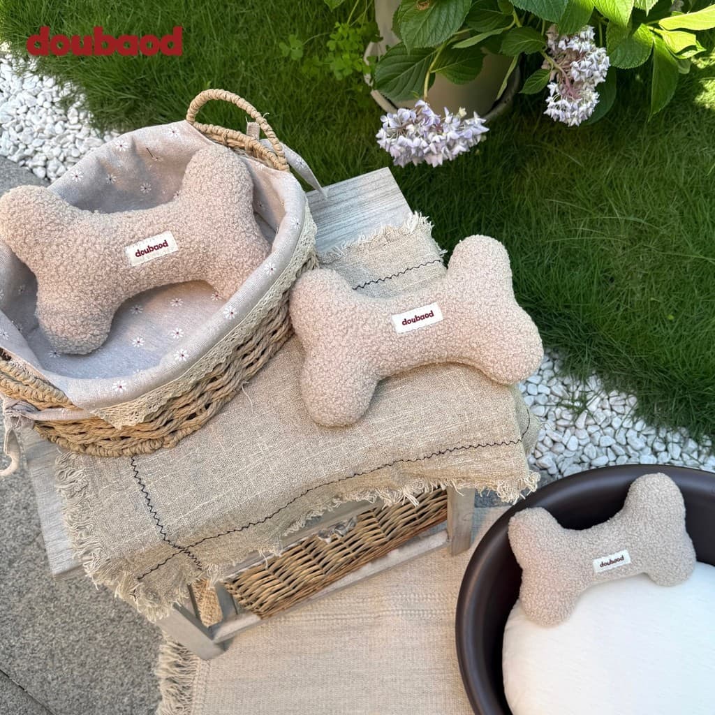 Doubaod Brinquedo para animais de estimação Osso Som Brinquedo de pelúcia Cachorro Gato Brinquedo para cachorro pequeno