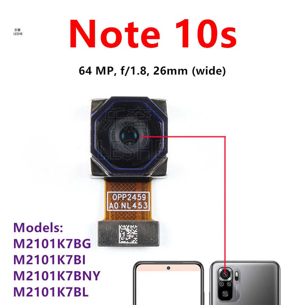 Câmera Traseira Principal De 64MP Para Xiaomi Redmi Note 10S Módulo De Peças De Reparo De Smartphone M2101K7BG