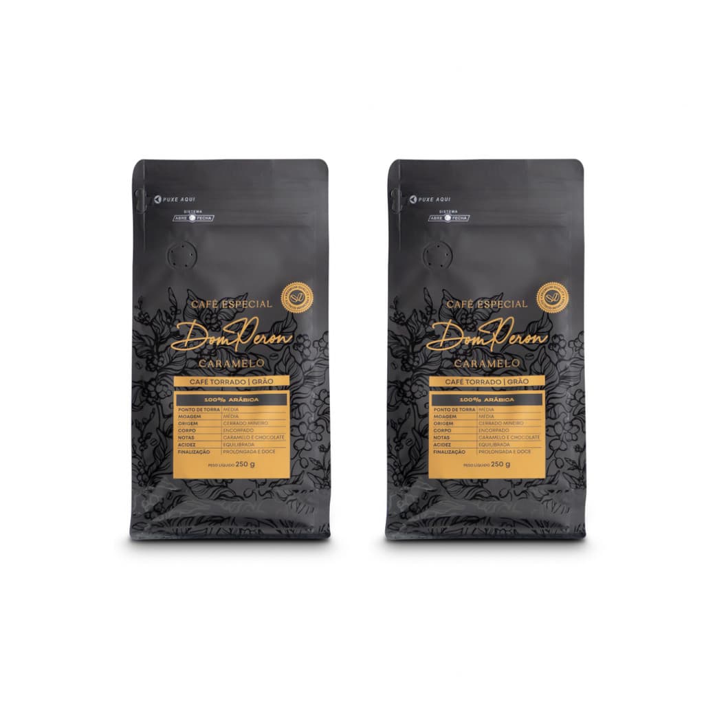 Kit 2 unidades Café Especial Caramelo em grãos Dom Peron 250g