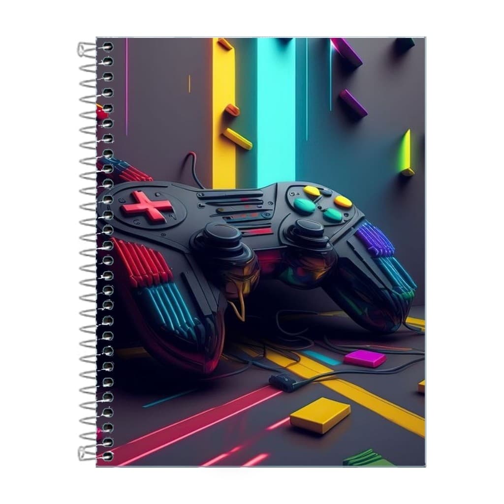 Caderno Gamer Escolar 1, 10 ou 20 matérias
