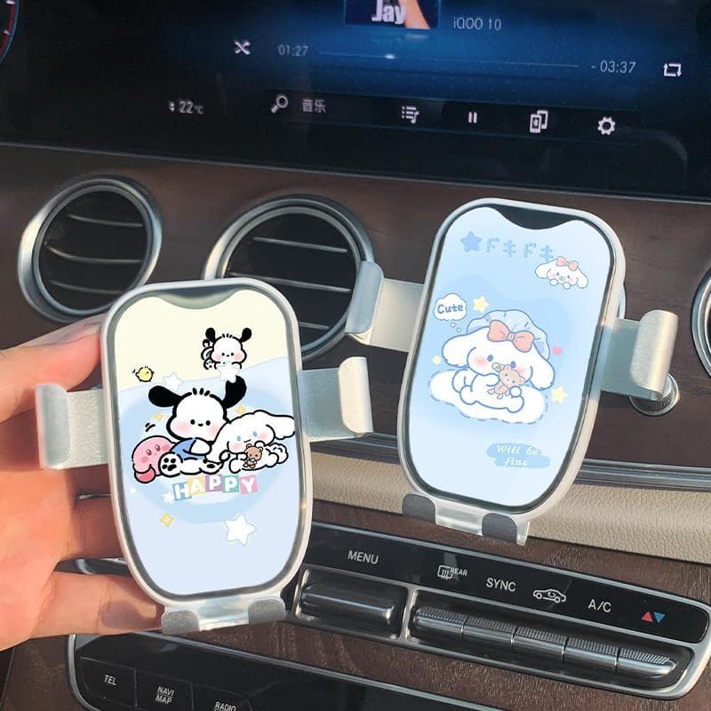 2024 novo estilo suporte do telefone do carro dos desenhos animados suporte de navegação do carro quadro saída de ar tip