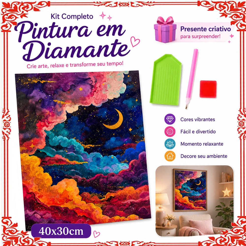 Conjunto de pintura diamante quadrado 5d 40x30cm pintura diamante