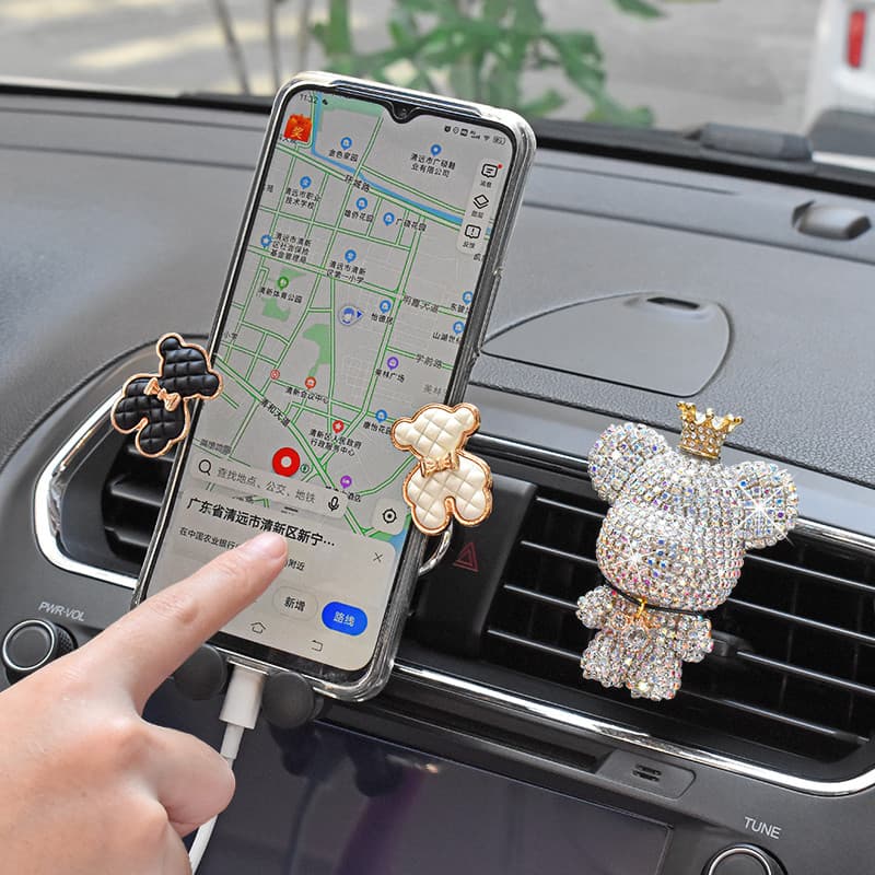 Suporte do telefone móvel do carro arco criativo saída de ar do carro navegação suporte quadro gravidade Snap-on Univers