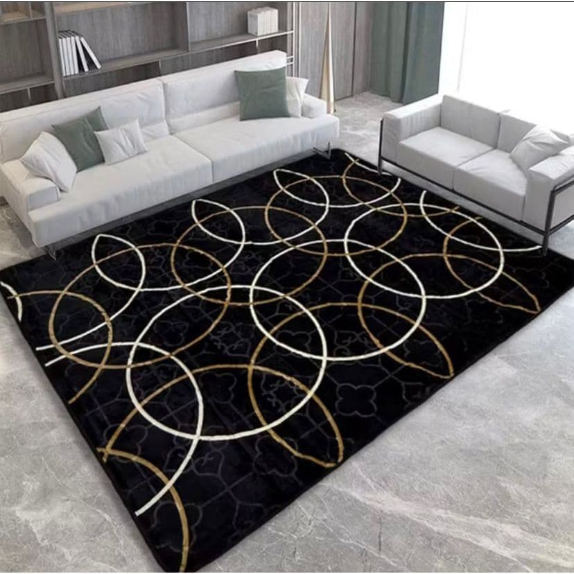 Tapete 1,95x2,40 Belga Antiderrapante Moderno Geométrico Sala E Quarto Luxo