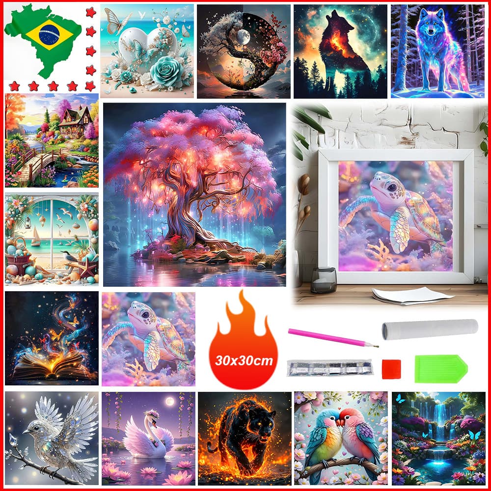 Kits de arte com diamantes, kits de pintura com diamantes, pintura com pedras preciosas 5D quadrada de artes, 30 x 30 cm
