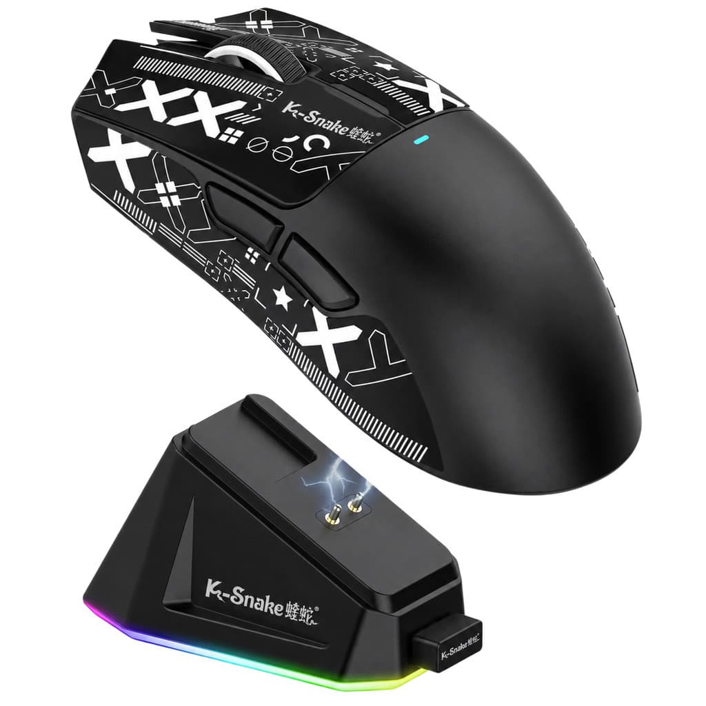 Mouse K-SNAKE  X11 Sem Fio Bluetooth Três Modos 2.4G BT5.0 22000DPI Recarregável RGB PC Gaming Configuração De Mesa