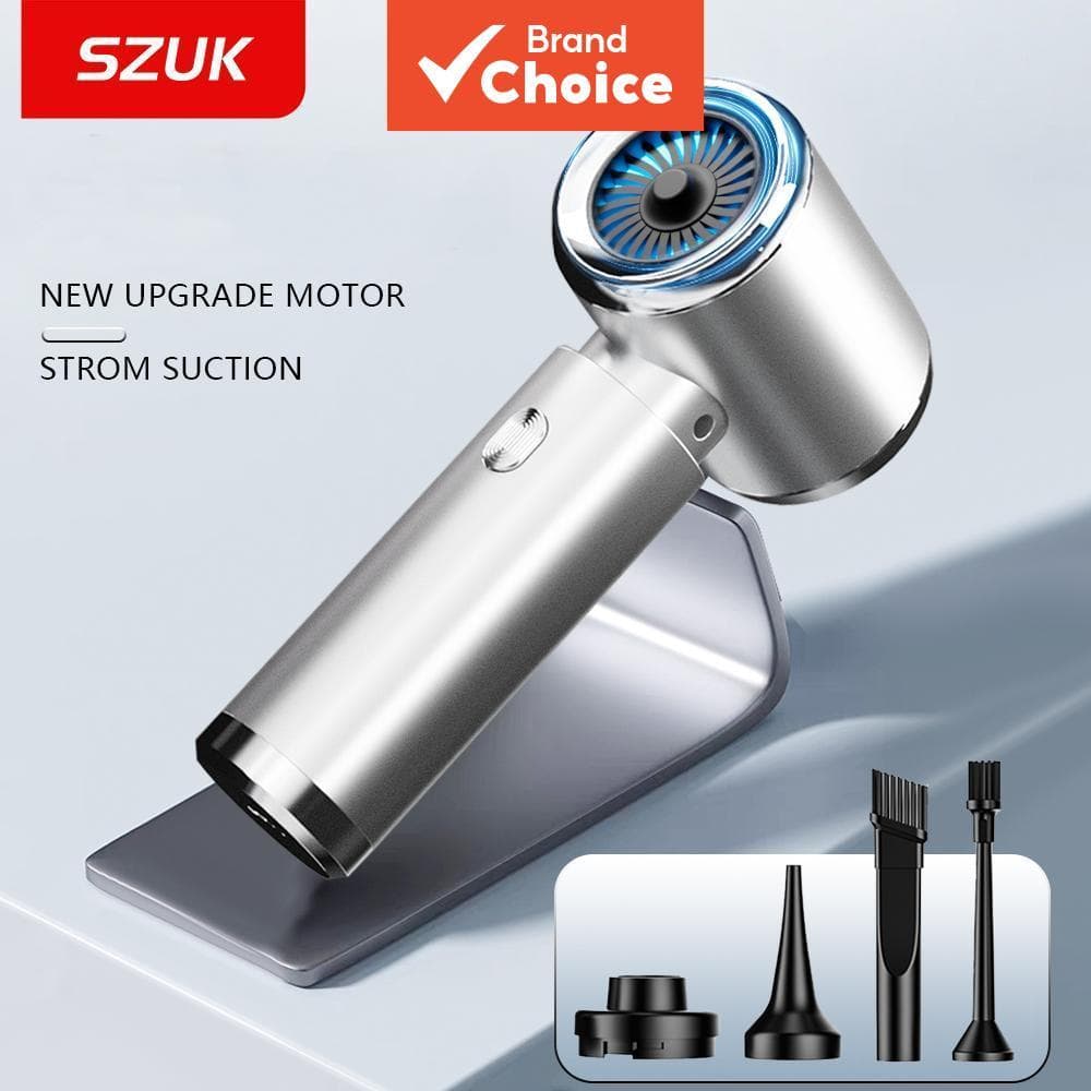 Aspirador de Pó para Carro SZUK 165000Pa, Sem Fio, Potente Sucção, Portátil de Mão, Mini Aspirador para Interior de
