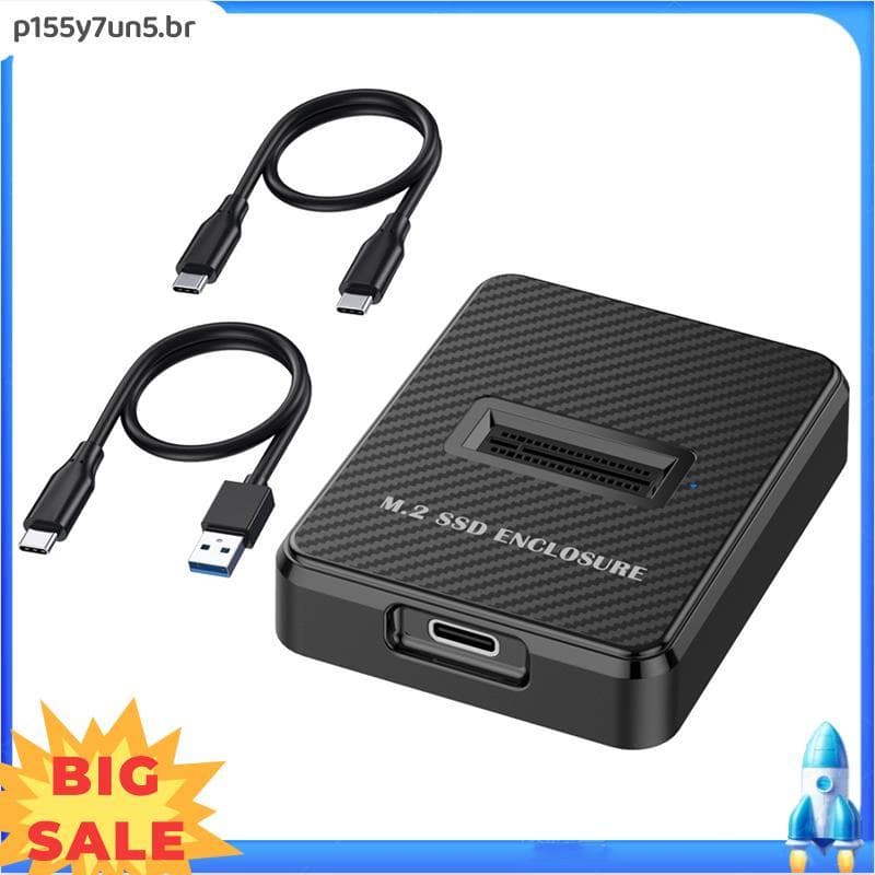 Gabinete SSD M . 2 De Baía Única De 10 Gbps Caixa Externa De Disco Rígido SATA NGFF/NVME Docking Station