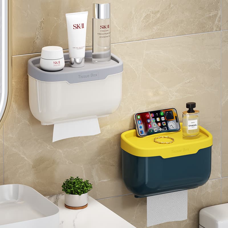 [Novo produto] caixa de tecido higiênico sem perfuração suporte de tecido doméstico prateleira de parede suporte de pape