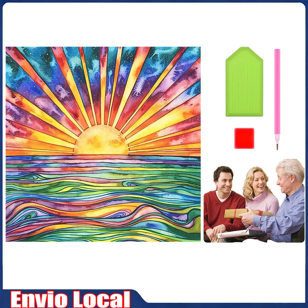 5D pintura diamante, 30x30 cm Pintura Diamante, "Sinfonia do mar e do Sol" Pintura Diamante