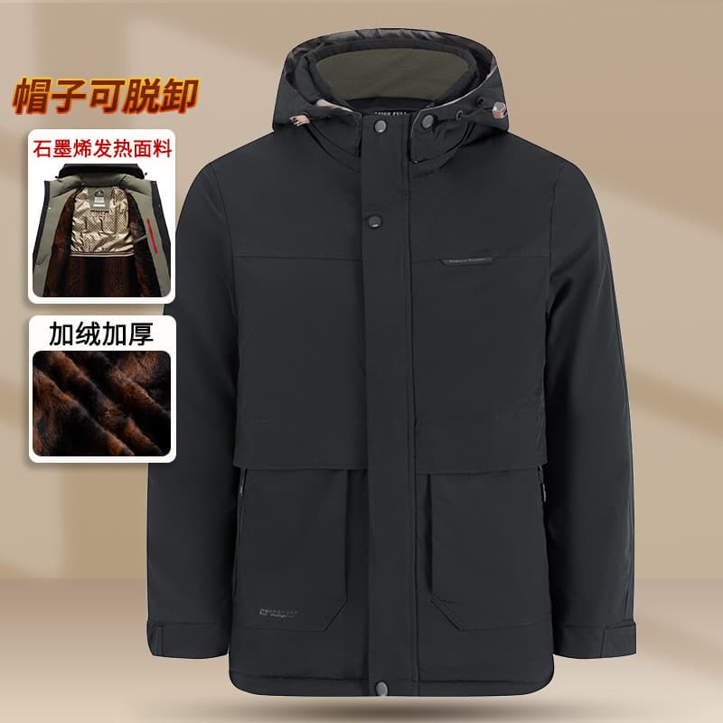 Jaqueta acolchoada de inverno masculina de lã espessada pai jaqueta acolchoada de inverno masculina de meia-idade jaquet