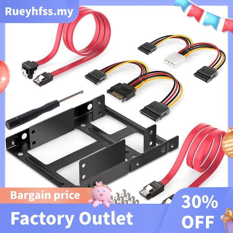 Excelente 2 Baias 2.5 A 3.5 Polegada Externo HDD SSD Kit De Montagem De Metal Suporte Adaptador De Disco Rígido Com Cabo