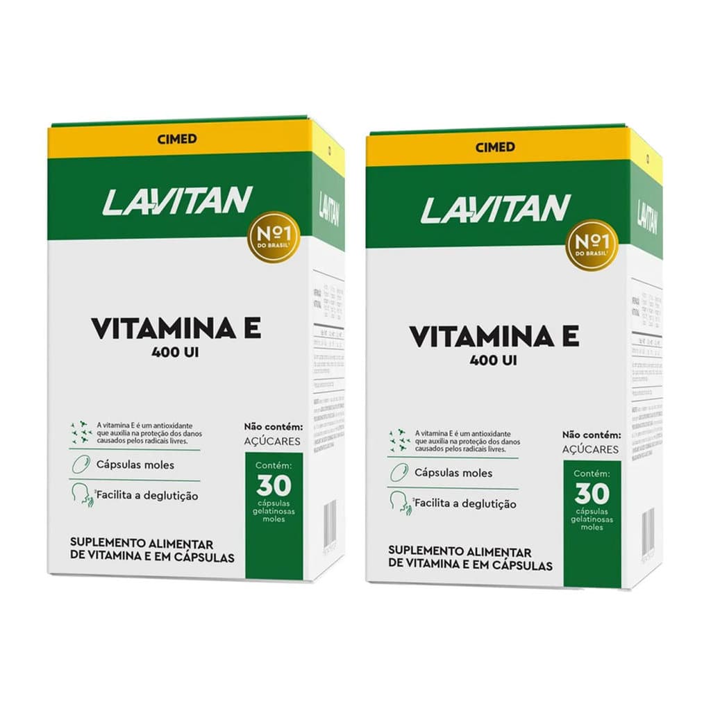 Kit 2 Lavitan Vitamina E 400ui Suplemento - 30 Caps - Cimed