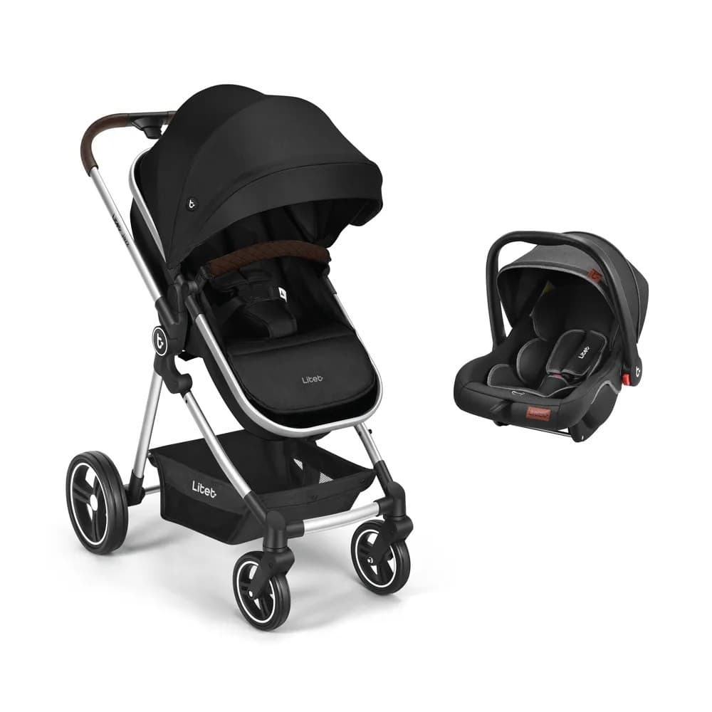 Carrinho Moisés + Bebê Conforto Travel System Jazz Preto Litet