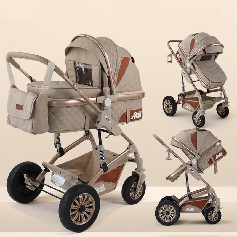 High-End novo estilo carrinho de bebê leve dobrável alta paisagem pode sentar-se reclinável amortecedor bebê recém-nasci