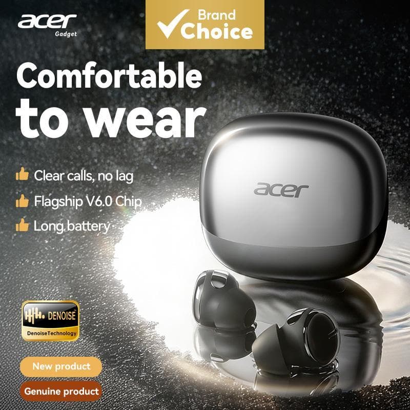 Fone de ouvido sem fio OHR638 da Acer: fone de ouvido bluetooth com microfone, tipo C, fone de ouvido, minifone,