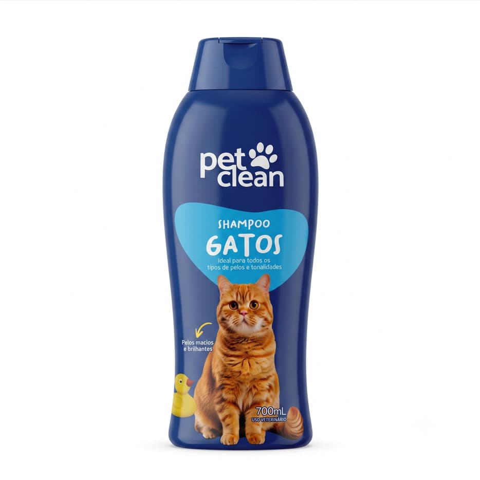 Shampoo 2 em 1 Pet Clean para Gatos 700ml Limpa e Condiciona