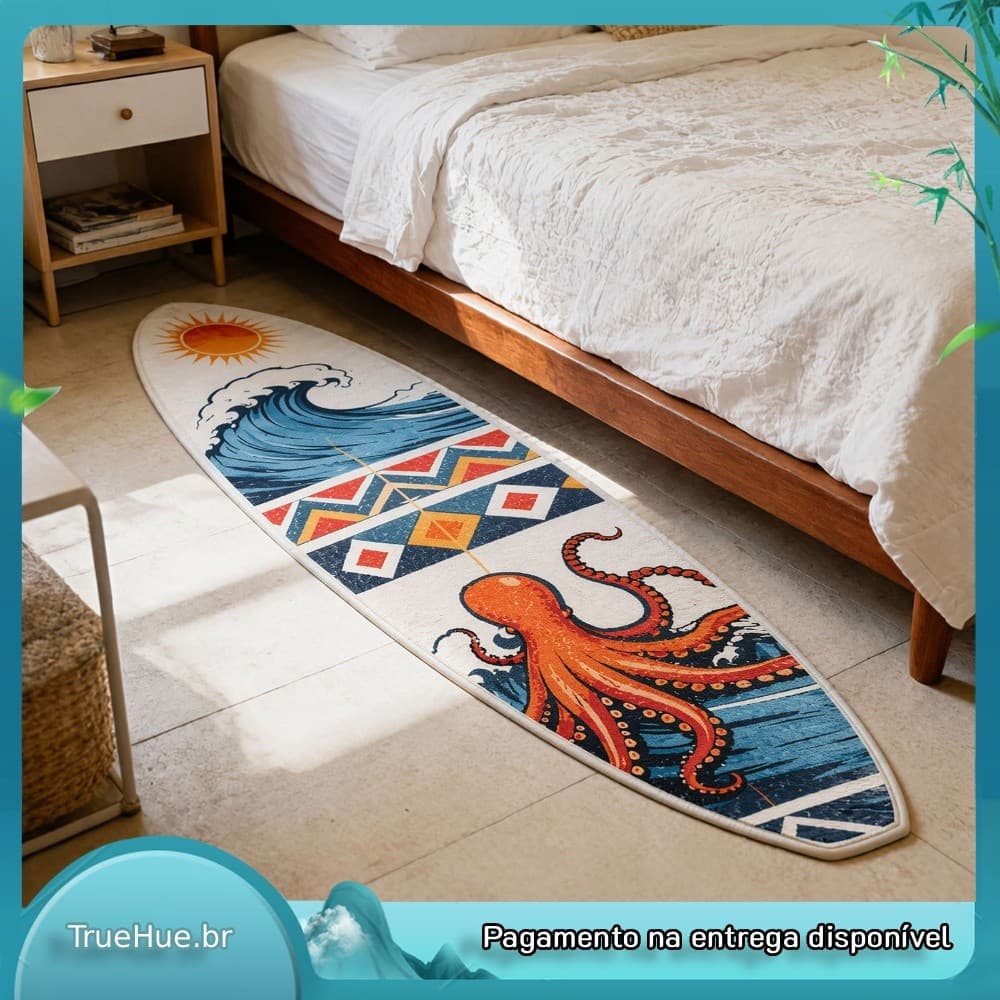 Tapetes De Corredor Antiderrapantes , Tapete De Pelúcia Aconchegante , Estilo Havaiano , Prancha De Surf , Para Sala De 