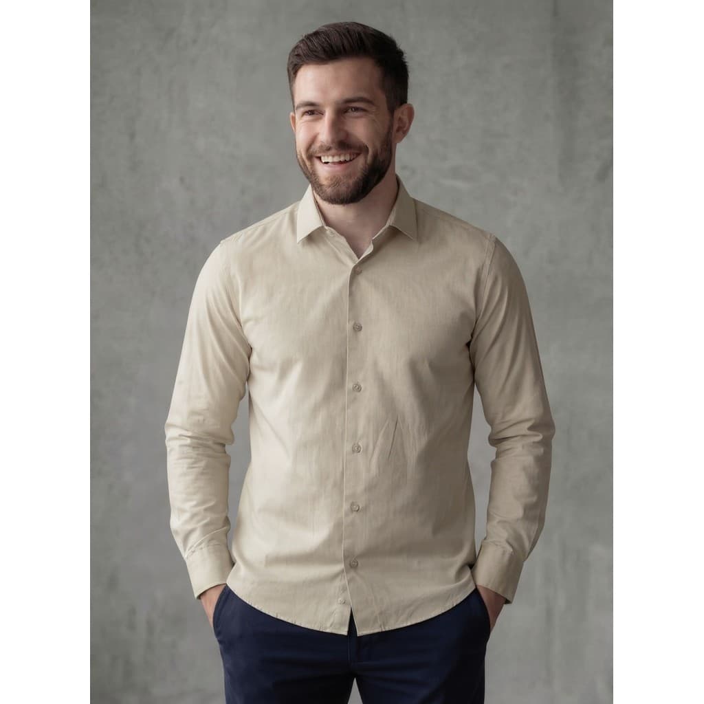 Camisa Masculina Manga Longa Tricoline Premium Slim Fit Social — K@h Store