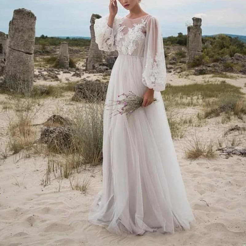 Vestido Branco De Renda Para Festa Feminina , Vestidos Longos De Malha Noite , Cintura Alta , Dança , Casamento , Baile 
