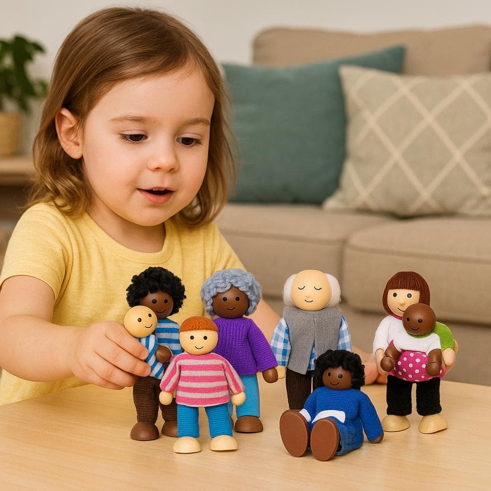 8 Pçs/set Móveis Brinquedo Em Miniatura , Bonecas Articuladas Simulação Mini Boneca Família , Pessoas