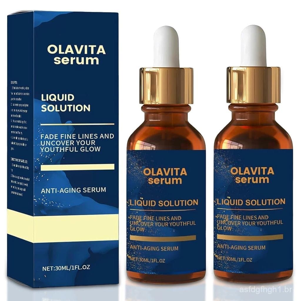 Sérum Antienvelhecimento Líquido Olavita, Sérum de Vitamina C e E, Promove Colágeno, Alivia Rugas e Linhas Finas (2 UNID