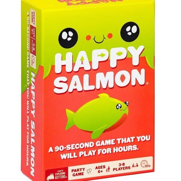 Feliz salmão completo inglês feliz salmão família festa cartão de jogo bomba gato cartão de jogo