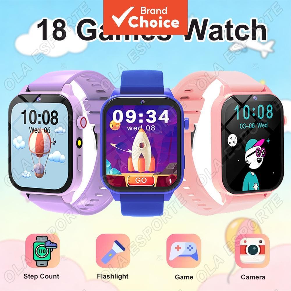 Relógio Inteligente Infantil 2026 1.83 Display 18 Jogos Monitor de Sono Câmera Alarme Relógio Smartwatch Meninos