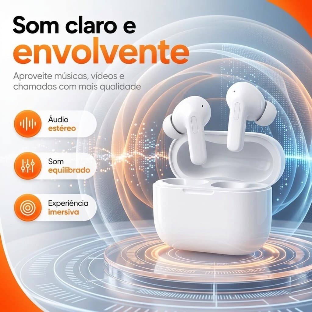 Fone de Ouvido Sem Fio Bluetooth Air Pro 3 TWS Som Potente Sem Atraso Fone Bluetooth Para Jogos Aulas Online Live
