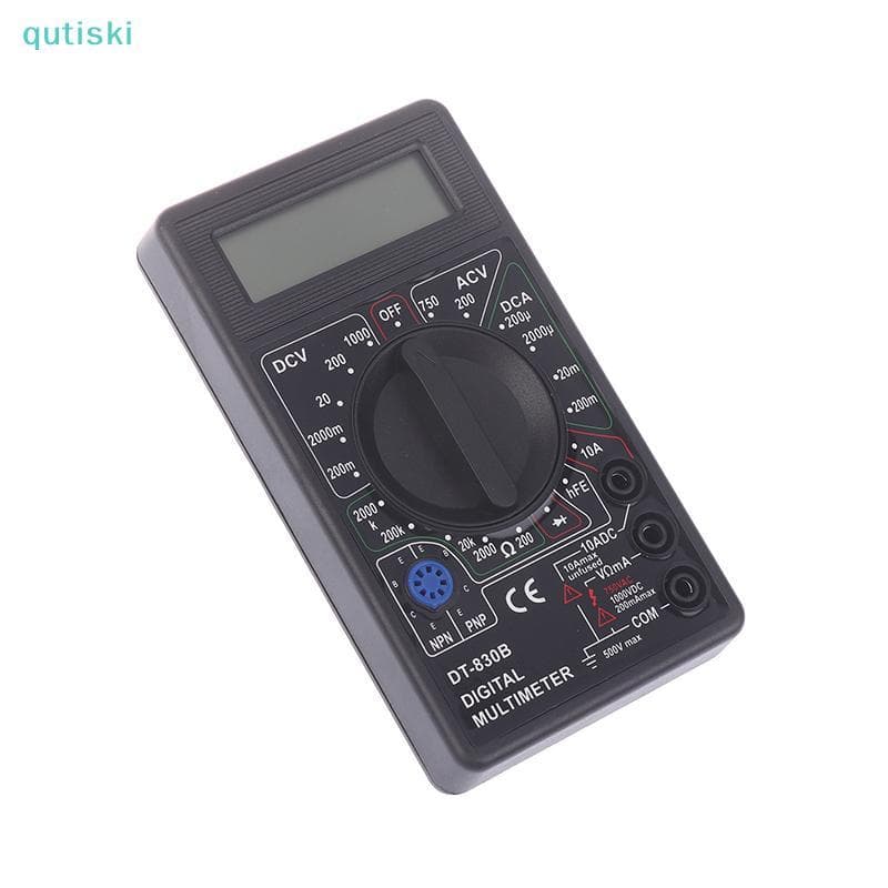 QUTI LCD Voltímetro Digital De Alcance Automático Multímetro Ohmímetro Volt Tester Mede Tensão AC/DC Corrente Capacitânc