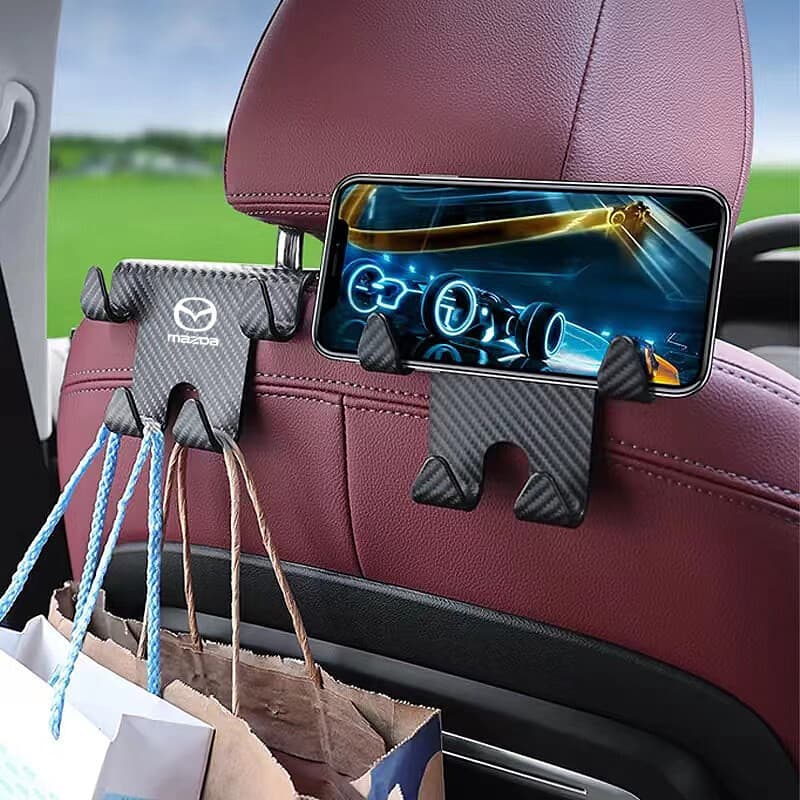 Suporte multifuncional para encosto de cabeça de carro, com gancho para telemóvel, 2 em 1, suporte para almofada traseir