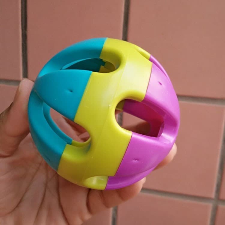 Brinquedo para gato de estimação, bola de sino oco, plástico colorido, pequeno sino, voz, gato, cachorro, brinquedo, bol