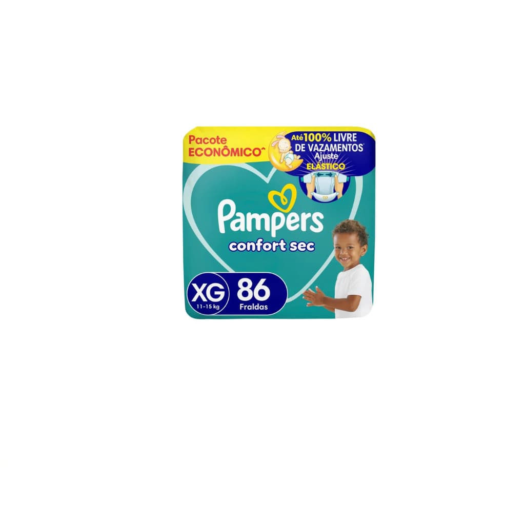Fralda Infantil Pampers Confort Sec XXG 82 unidades