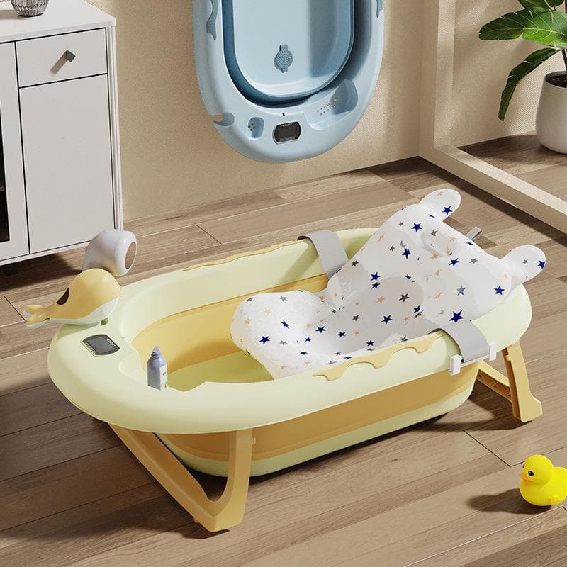 Banheira para bebês com sensor de temperatura, banheira dobrável para bebês recém-nascidos, tamanho grande, 0-3 anos de 