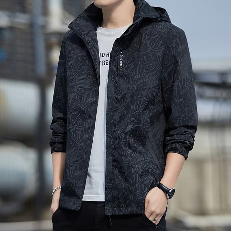 Jaqueta masculina 2025 primavera outono novo estilo Street Wear Casual impresso jaqueta masculina na moda Puffian bonito