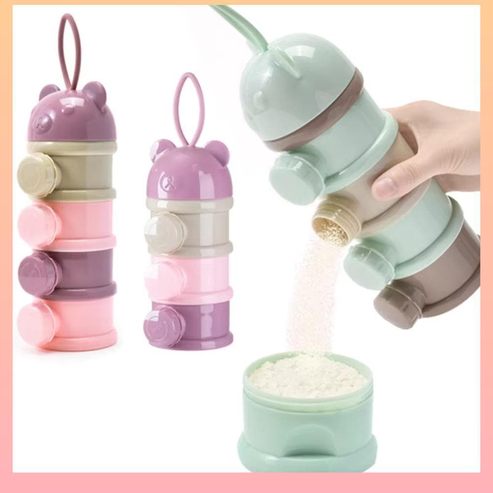 Caixa De Armazenamento De Comida Para Bebê Infantil , Leite Em Pó Estilo Urso Resistente A Derramamentos , Recipiente De
