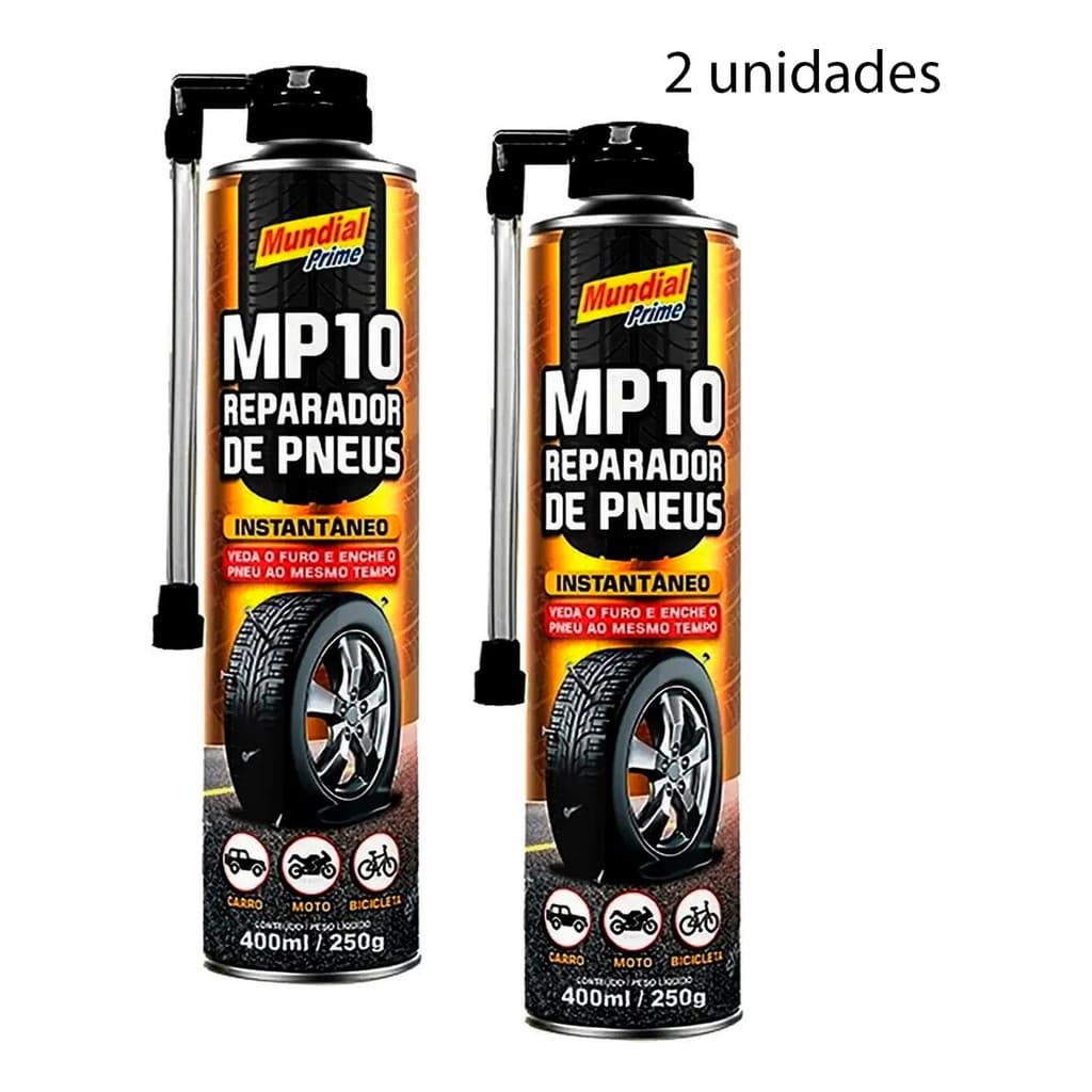 Kit 2 Reparador de Pneu Furado Instantâneo 400ml – Para Carro e Moto | Enche e Veda na Hora