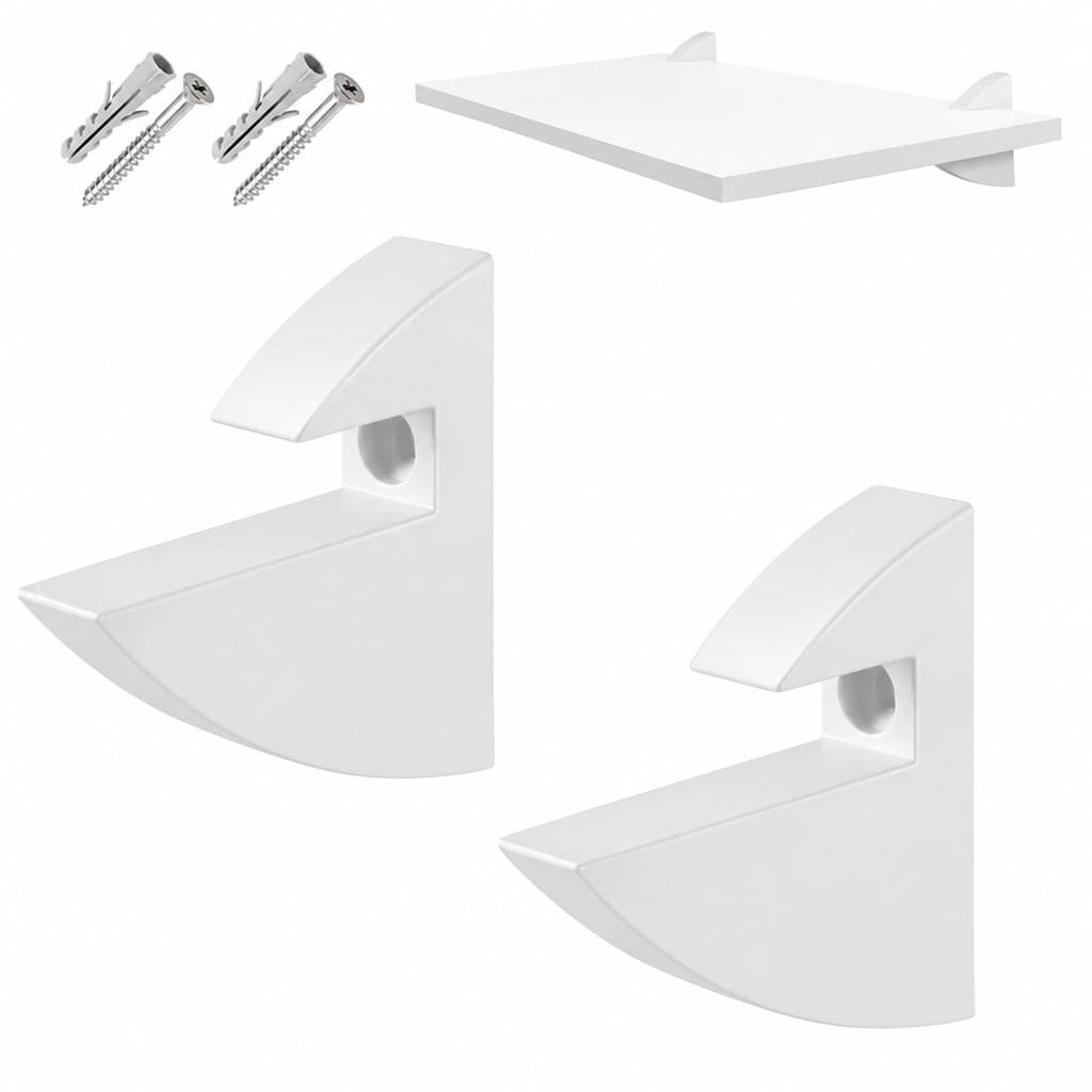 Kit 1 ou 2 Pares de Suportes Bico de Tucano Concept para Prateleira Suporte de Parede Pequeno Discreto 15 mm
