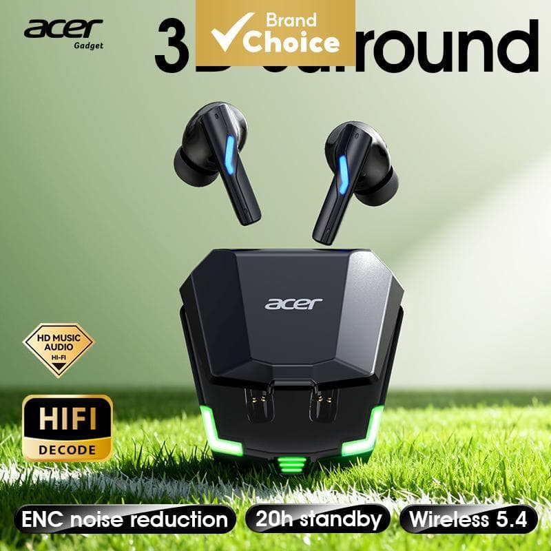 Fones de ouvido sem fio Acer OHR625, fones de ouvido Bluetooth com microfone, fone de ouvido com estojo de carregamento